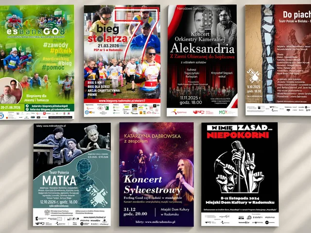 Plakaty imprez kulturalnych i sportowych